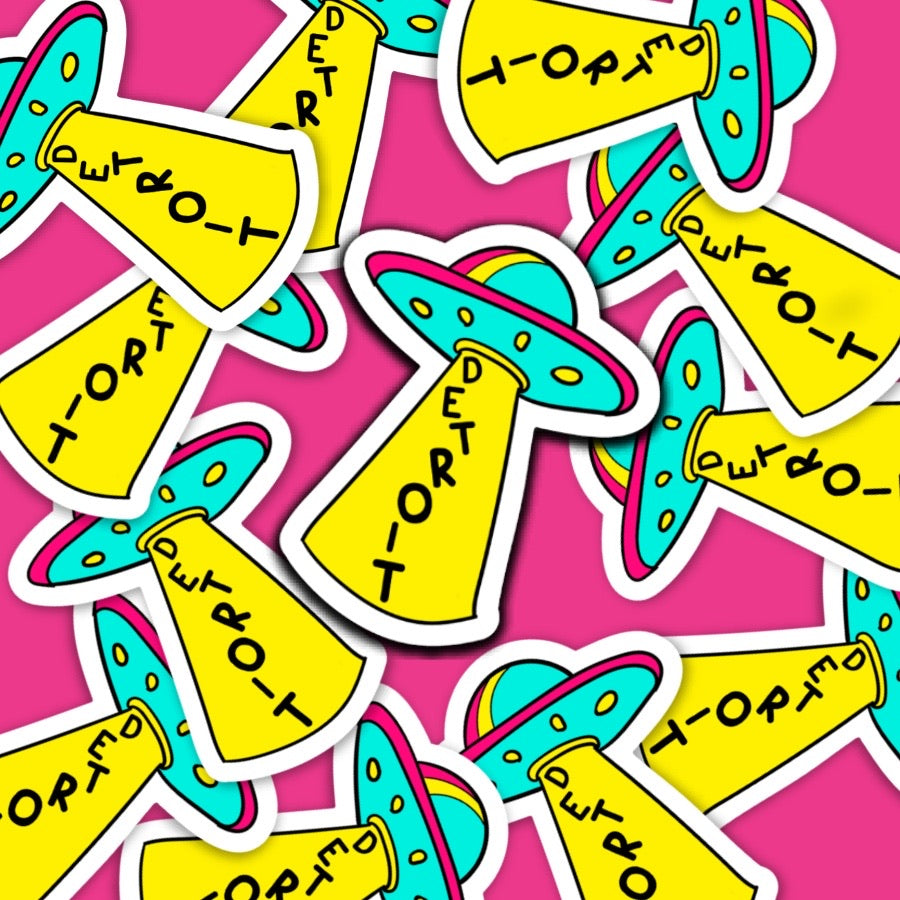 Detroit UFO Vinyl Sticker