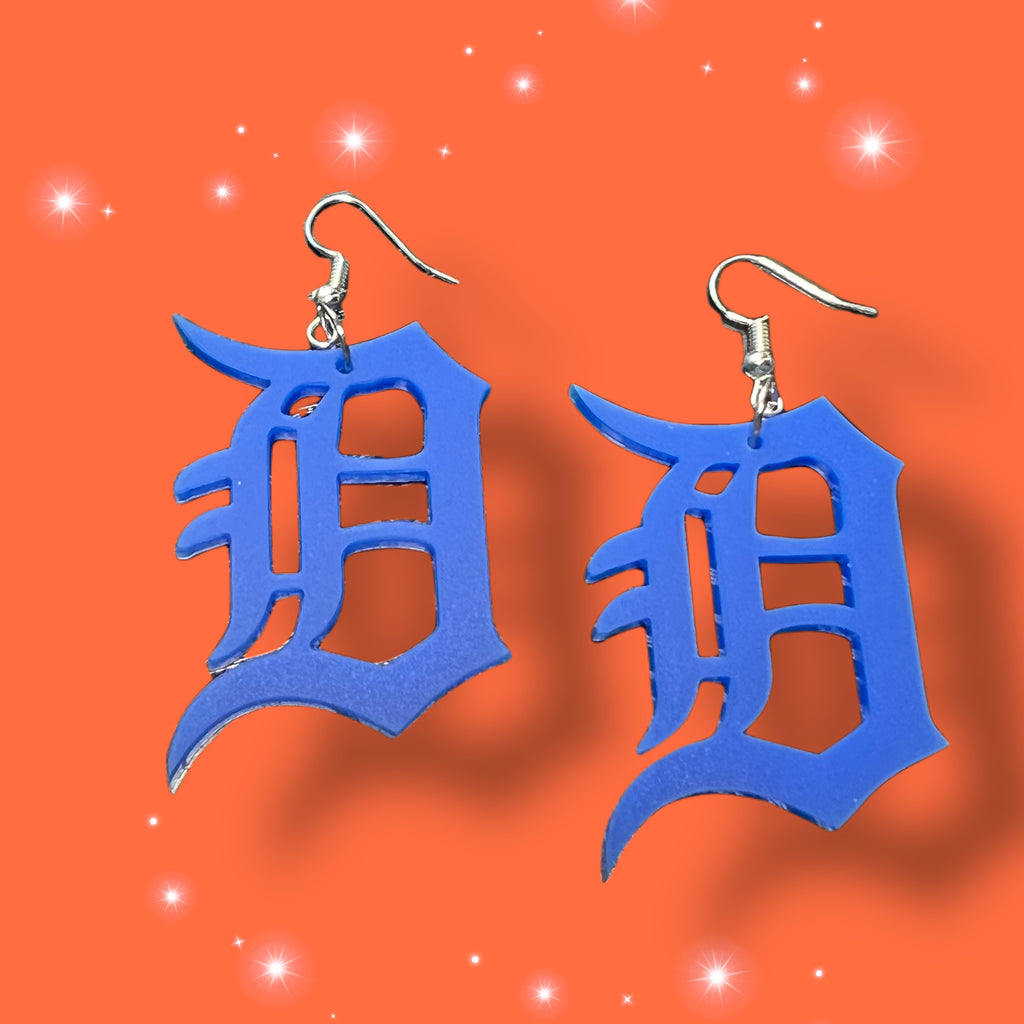 Old English D Detroit Fishhook Dangle Earrings – The Foxy Hipster