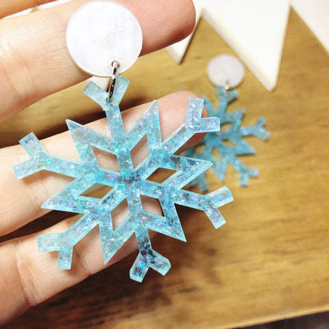 Snowflake Christmas Dangle Earrings