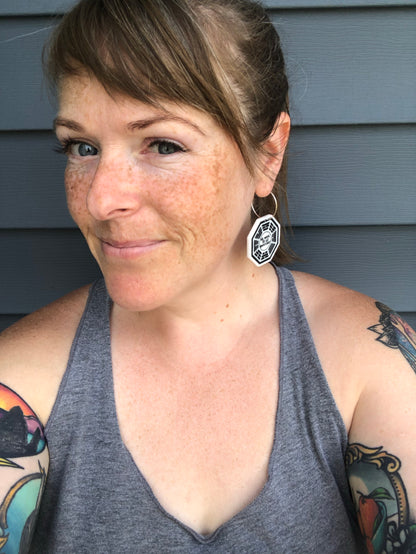 LOST Dharma Initiative We have to go back Hoop Earrings