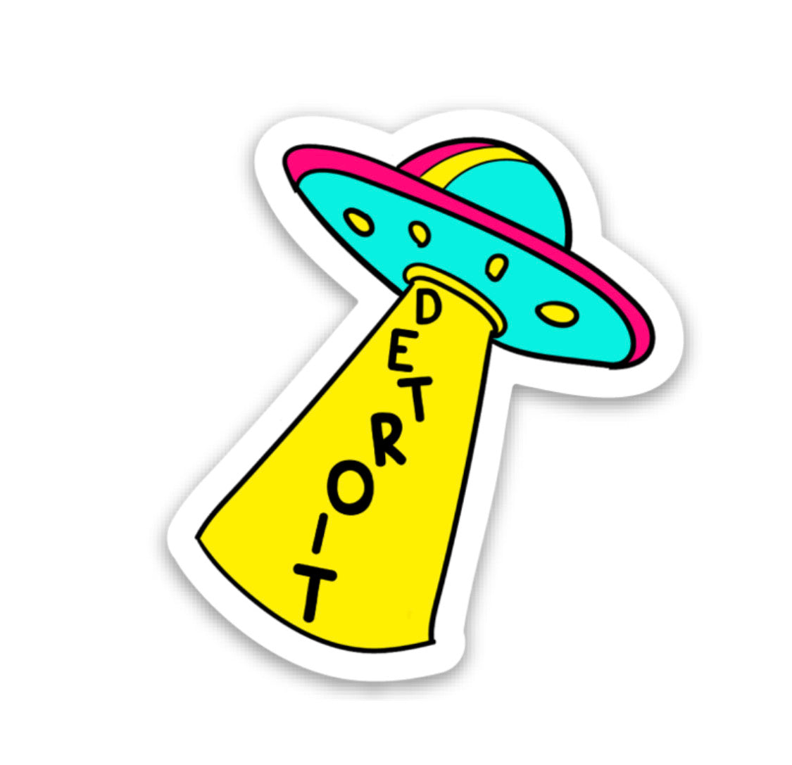 Detroit UFO Vinyl Sticker