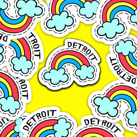 Detroit Rainbow Vinyl Sticker