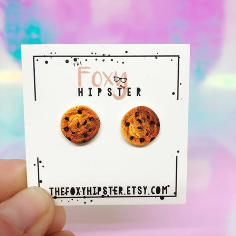 Chocolate Chip Cookie stud Earrings