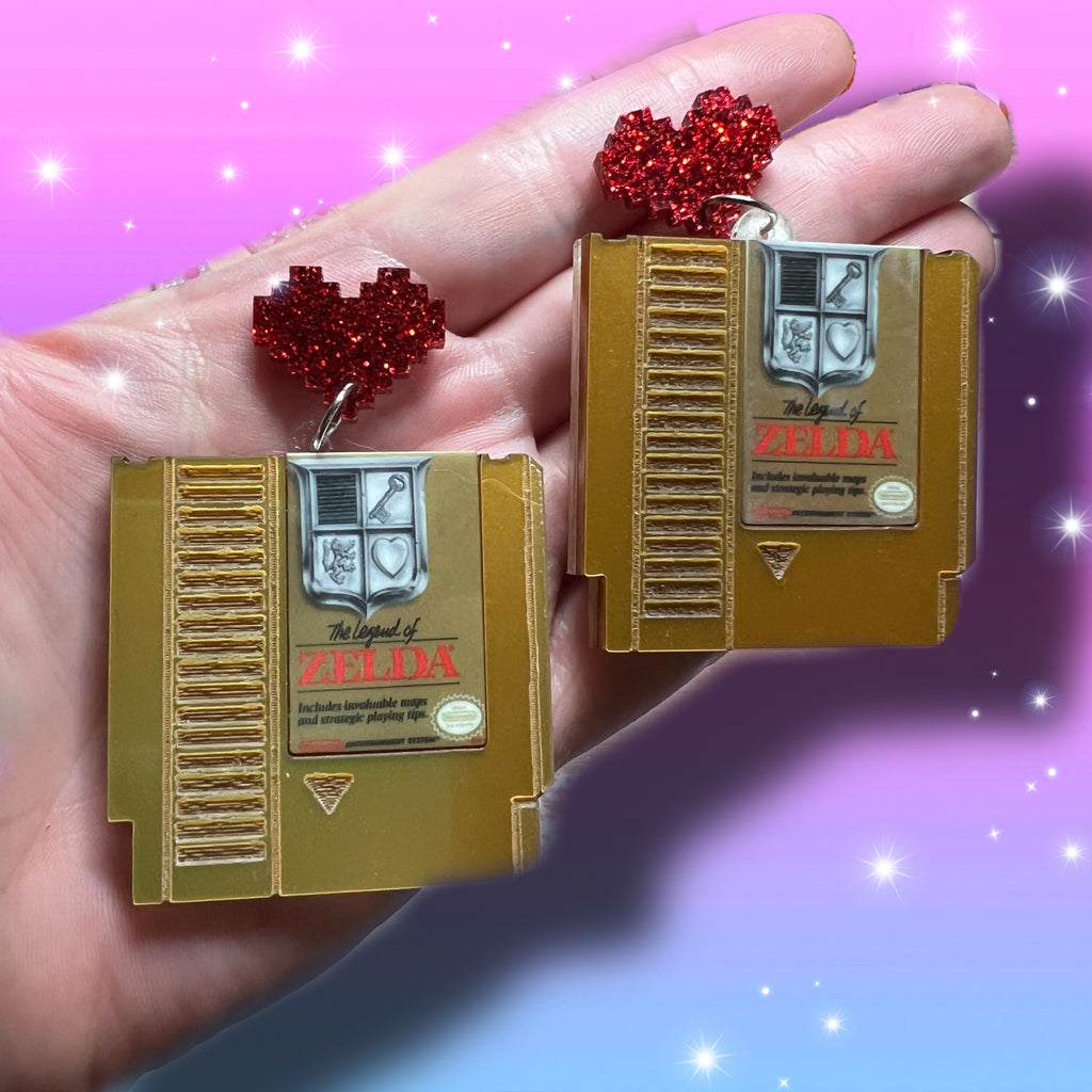 Zelda Nintendo Cartridge Dangle Earrings
