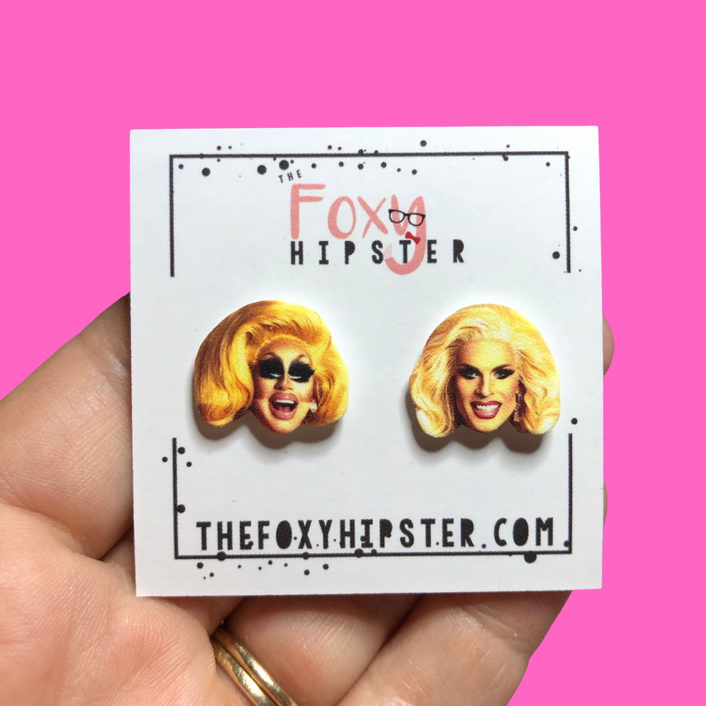 Trixie Mattel and Katya Stud Earrings