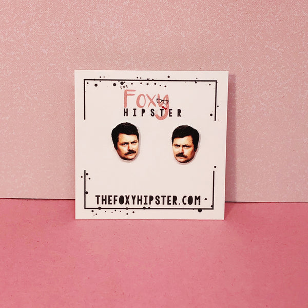 Ron Swanson Stud Earrings