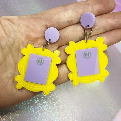 Friends Door Photo Frame Dangle Drop Earrings