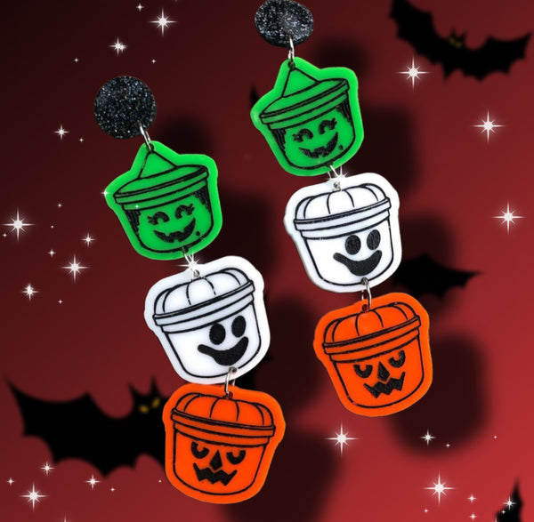 Halloween McDonald’s Boo Bucket Dangle Earrings