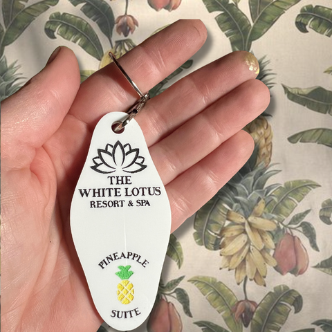 White Lotus Pineapple Suite Keychain