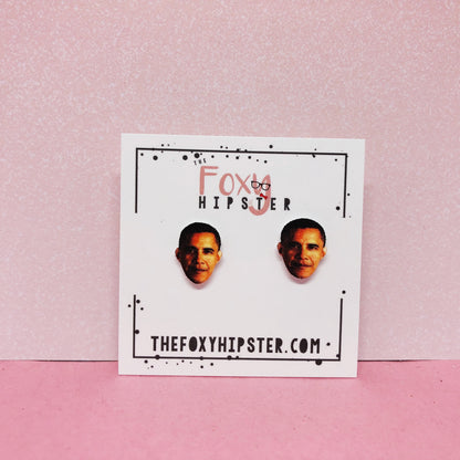 Barack Obama Stud Earrings