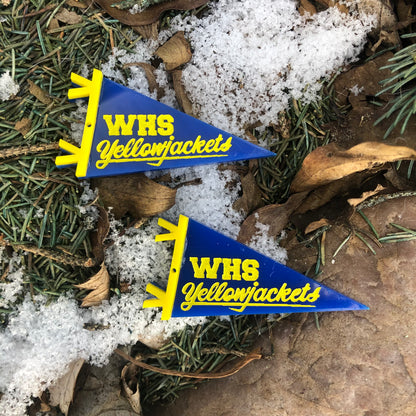WHS Yellow jackets Pennant  Dangle Fish Hook Earrings