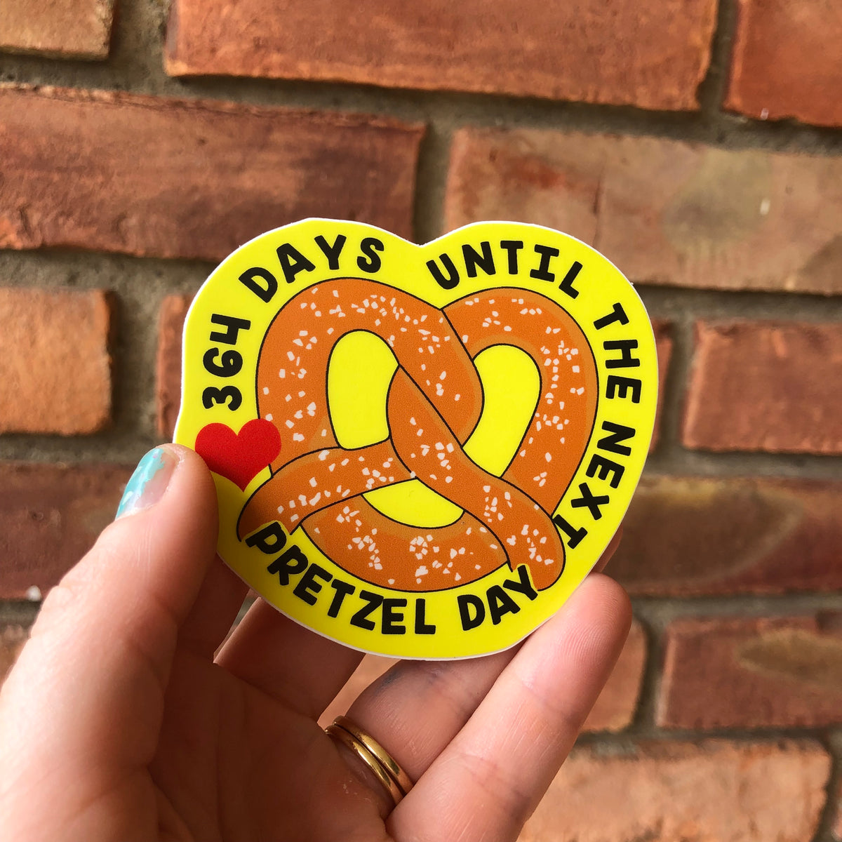 Pretzel Day Countdown Vinyl Sticker