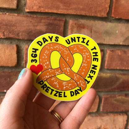Pretzel Day Countdown Vinyl Sticker