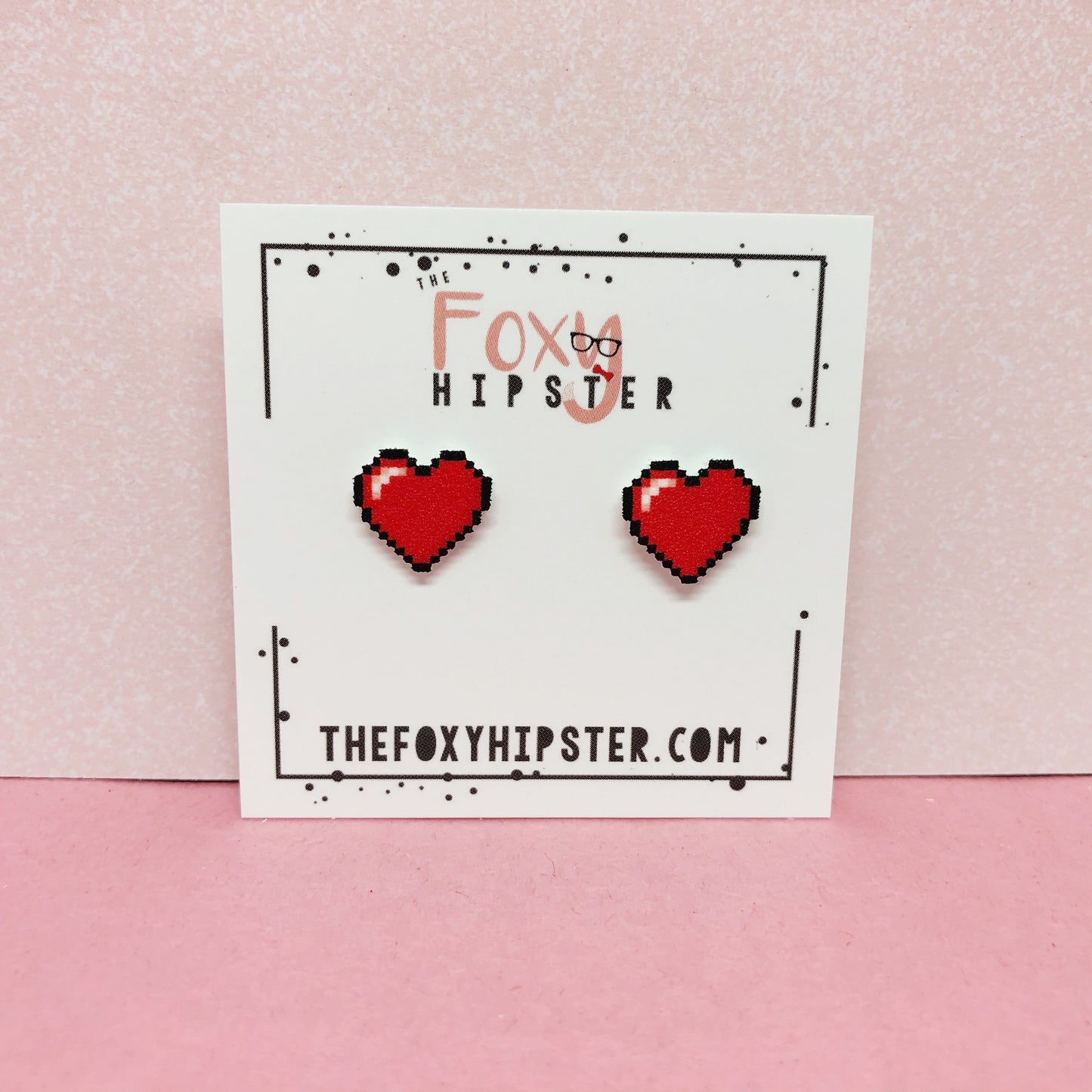 Pixel Heart stud Earrings