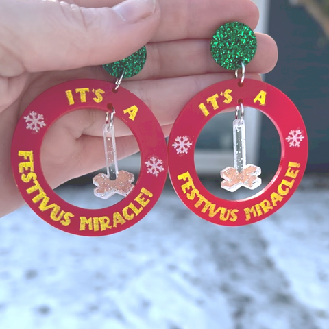 It’s a Festivus Miracle Seinfeld Dangle Earrings