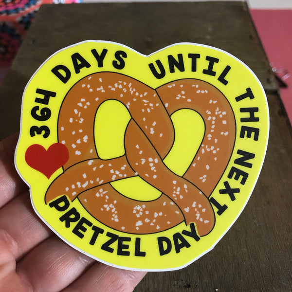 Pretzel Day Countdown Vinyl Sticker