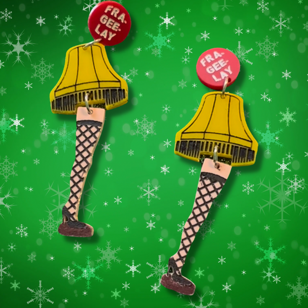 Leg Lamp Christmas Story Dangle Earrings