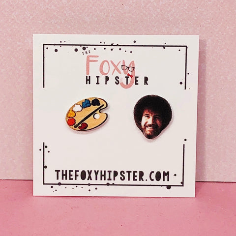 Bob Ross Stud Earrings