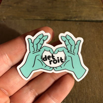 Detroit Hand Heart Vinyl Sticker