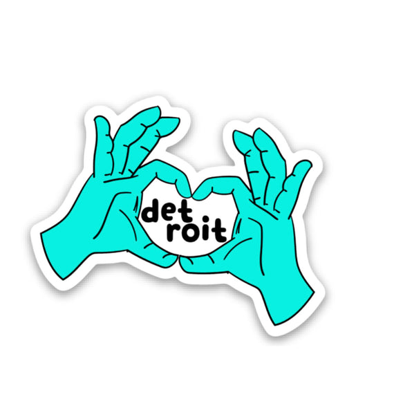 Detroit Hand Heart Vinyl Sticker