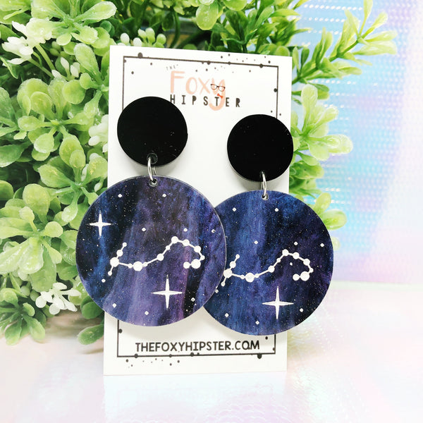 SCORPIO Astrology Zodiac Constellation Dangle Drop Earrings