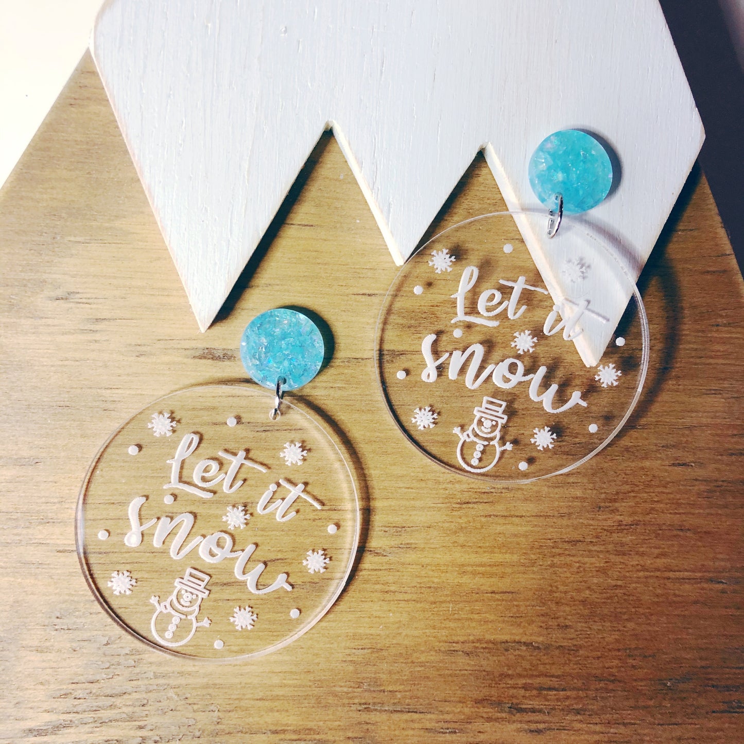 Let it Snow Snow Globe Christmas Dangle Earrings