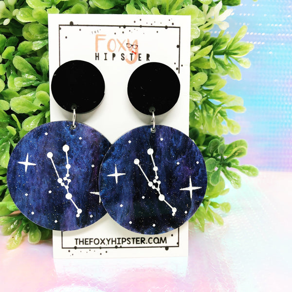 TAURUS Astrology Zodiac Constellation Dangle Drop Earrings