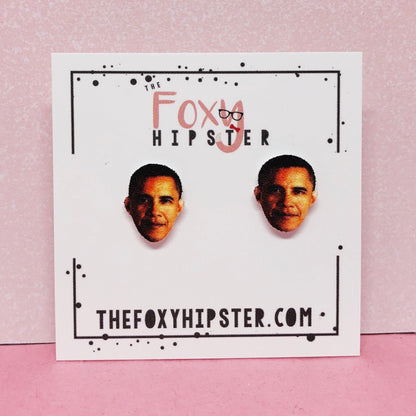 Barack Obama Stud Earrings