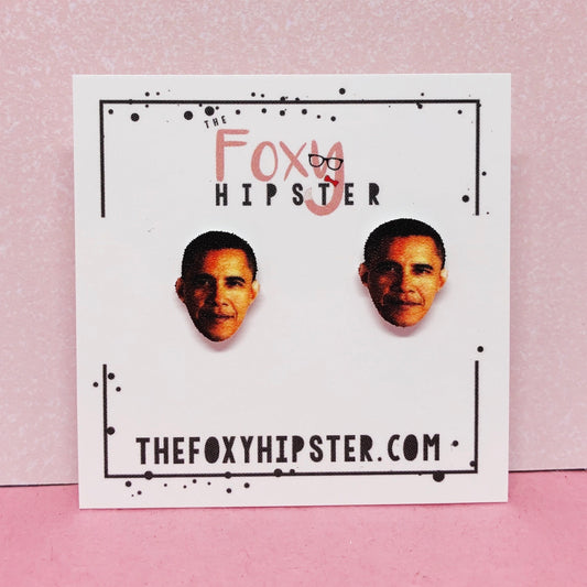 Barack Obama Stud Earrings