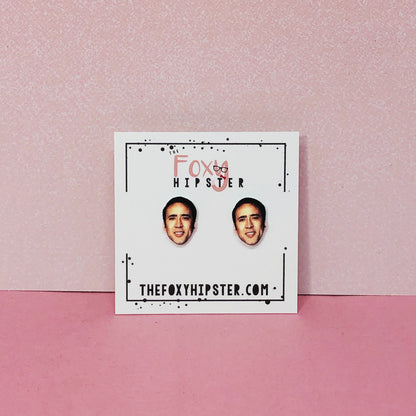Nicholas Cage Stud Earrings