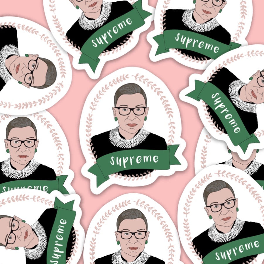 Ruth Bader Ginsburg Supreme Vinyl Sticker