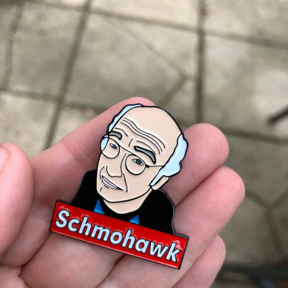 Larry David Schmohawk Enamel Pin