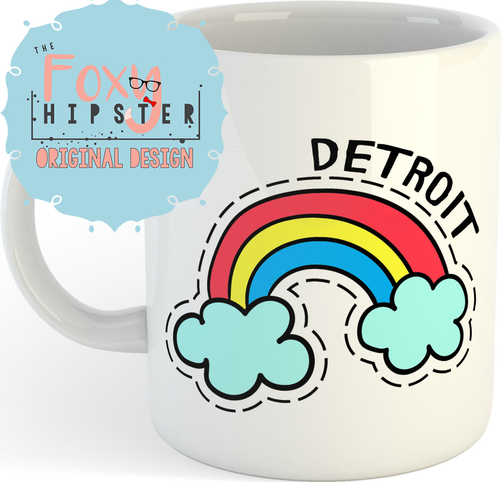 Detroit Rainbow 11oz coffee mug