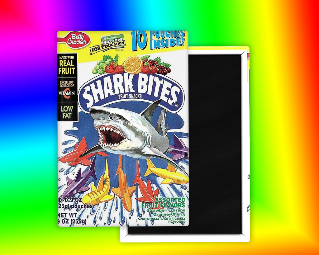 Shark Bites Fruit Snacks 90s Fridge Magnet
