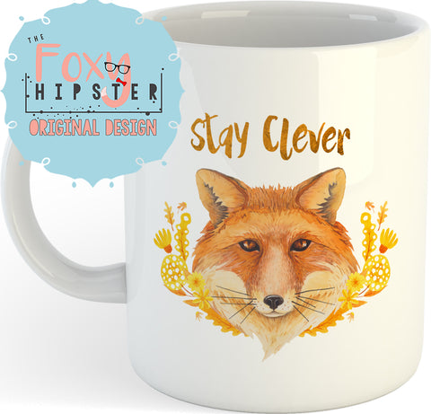 Stay Clever Fox Coffee 11oz coffee mug